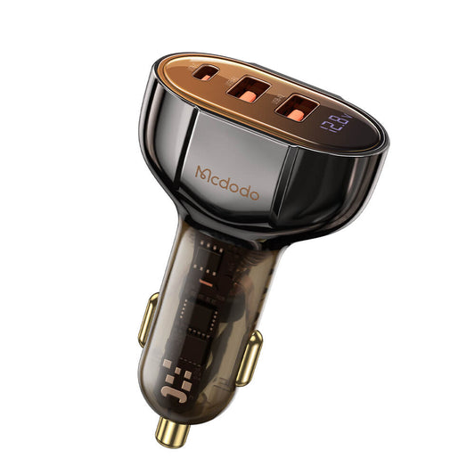 Mcdodo Prism Series 100W USB-C + Dual USB-A Digital Display PD Car Charger