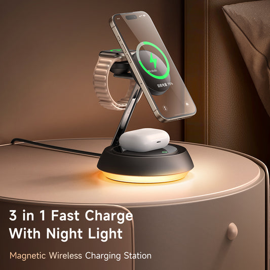 Mcdodo 3 in 1 Magnetic Wireless Charging Stand with Night Light